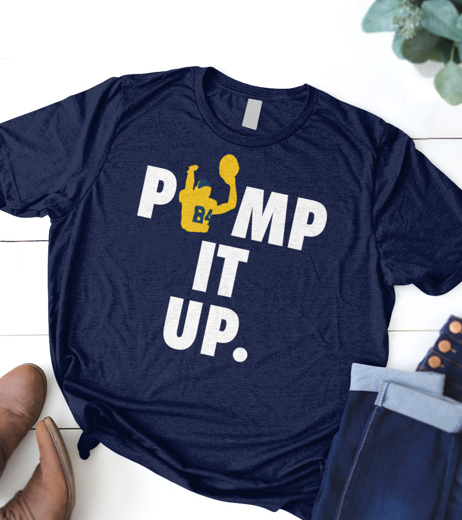 Bluebyninety Pump It Up Football Silhouette 84 T-Shirt
