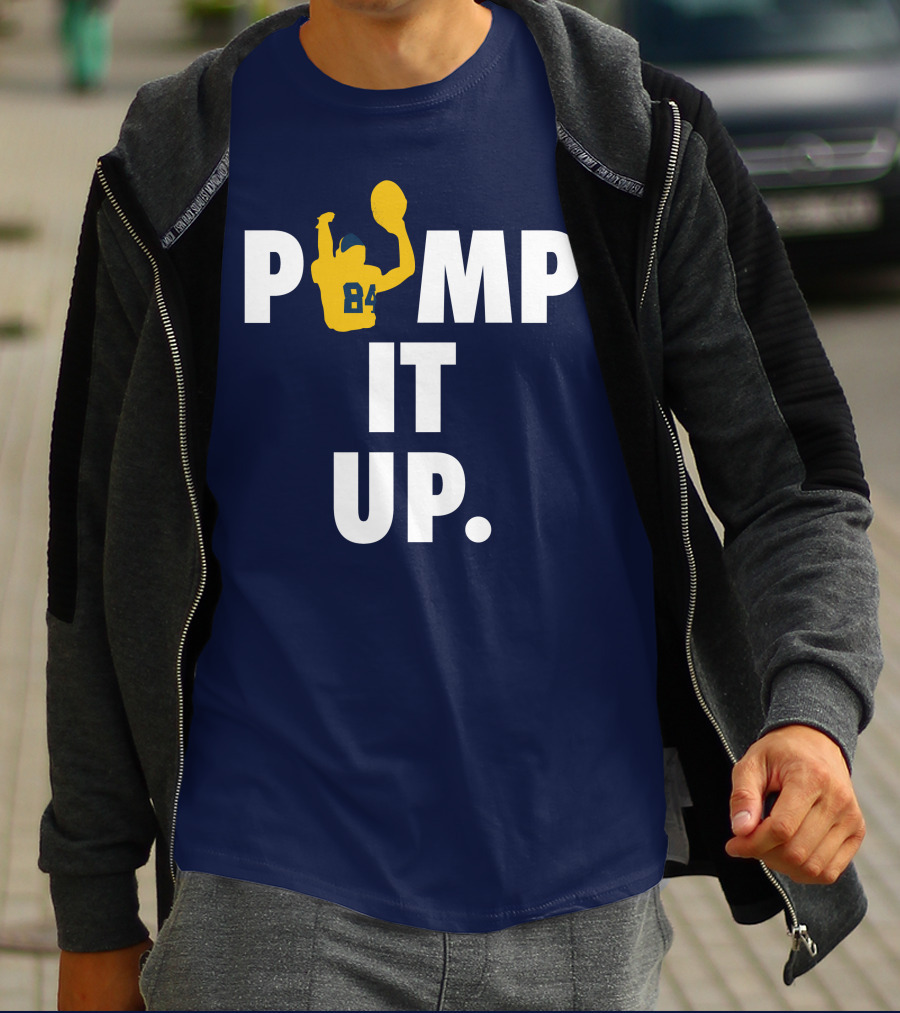 Bluebyninety Pump It Up Football Silhouette 84 T-Shirt