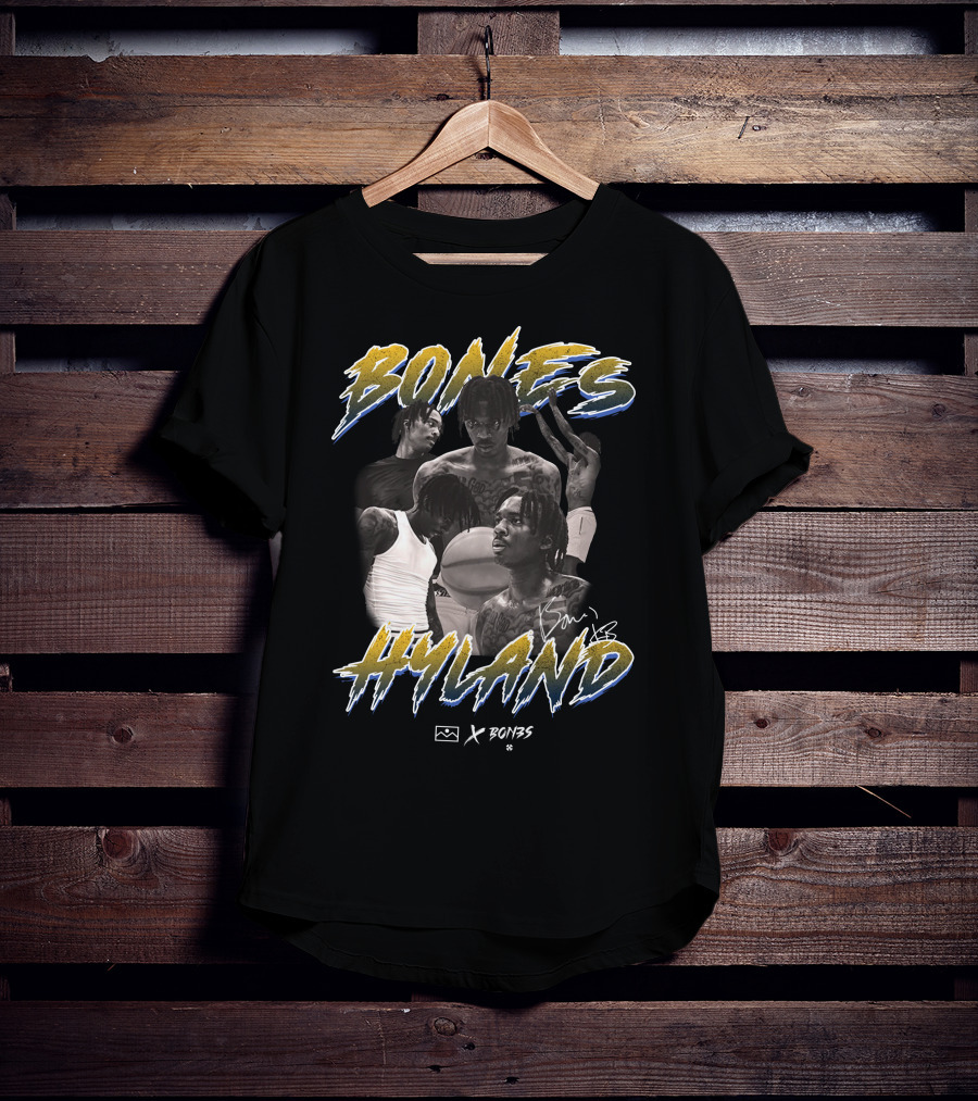 Bones Hyland Vintage Photo Collage Basketball X Bones T-Shirt