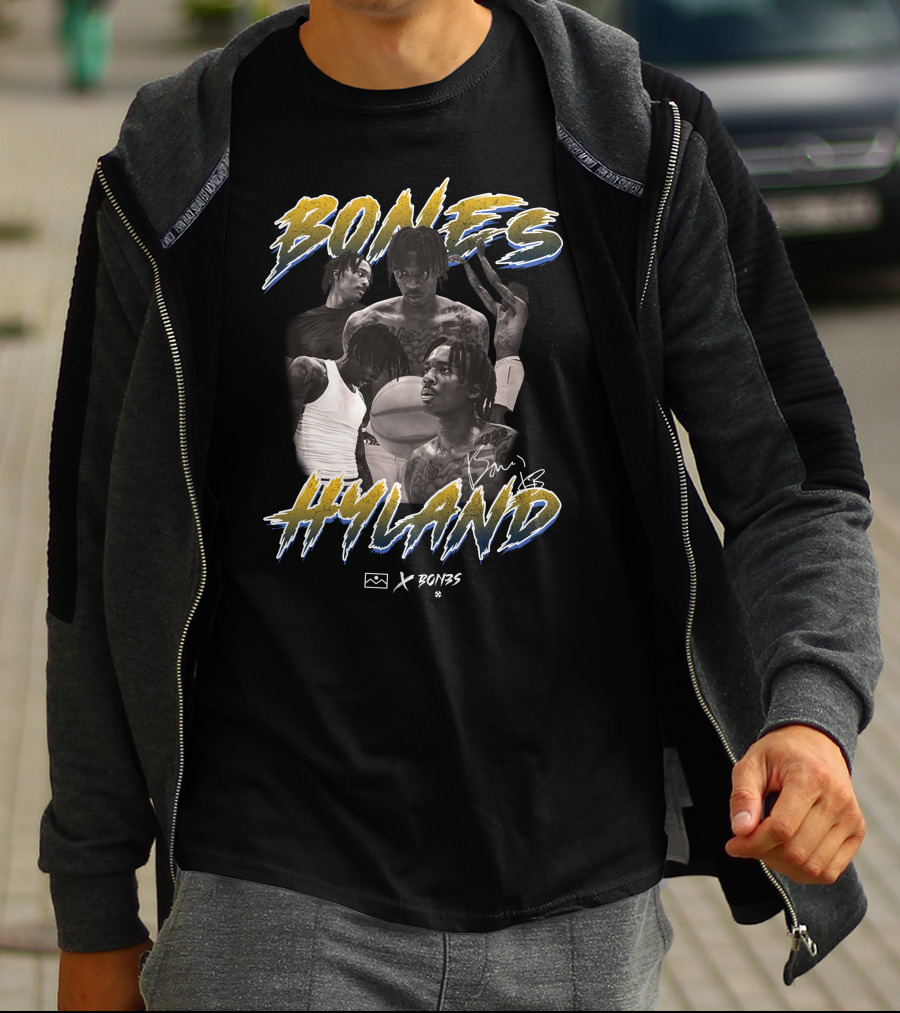 Bones Hyland Vintage Photo Collage Basketball X Bones T-Shirt