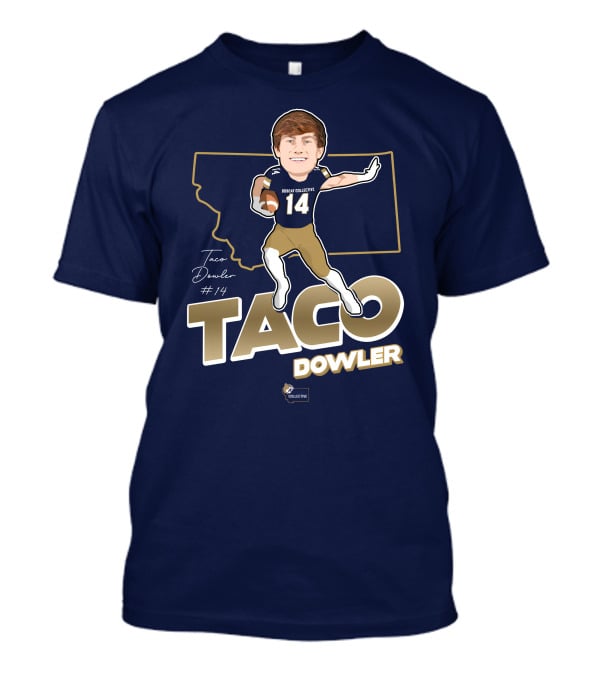 Bobcat Collective Taco Dowler #14 Montana Football T-Shirt
