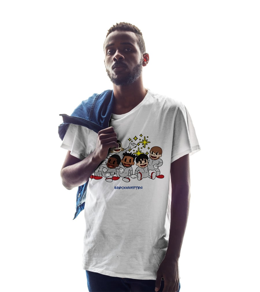 Brockhampton Cartoon Group Portrait With Stars T-Shirt