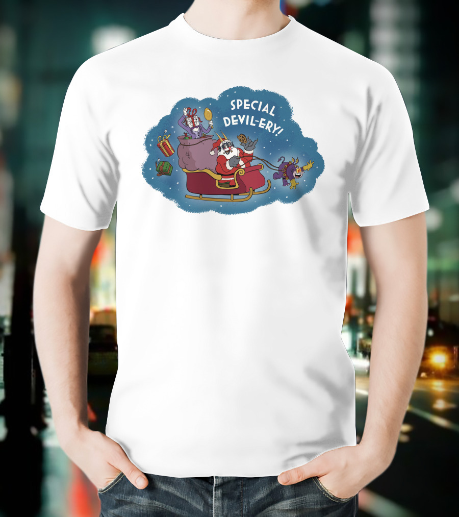 Special Devil-Ery Santa Sleigh With Gifts And Characters T-Shirt