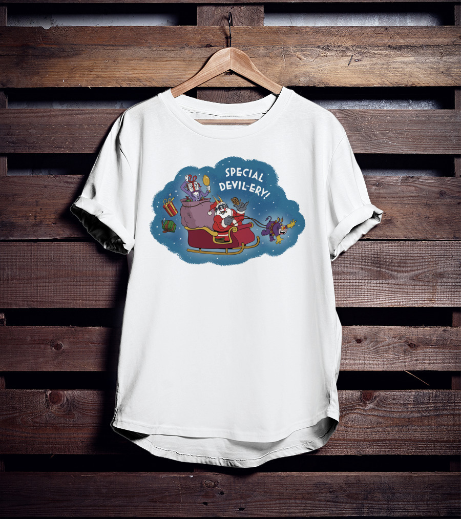 Special Devil-Ery Santa Sleigh With Gifts And Characters T-Shirt
