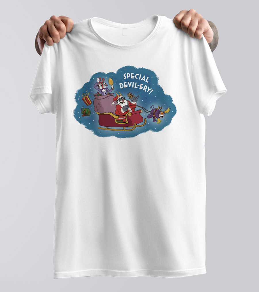 Special Devil-Ery Santa Sleigh With Gifts And Characters T-Shirt