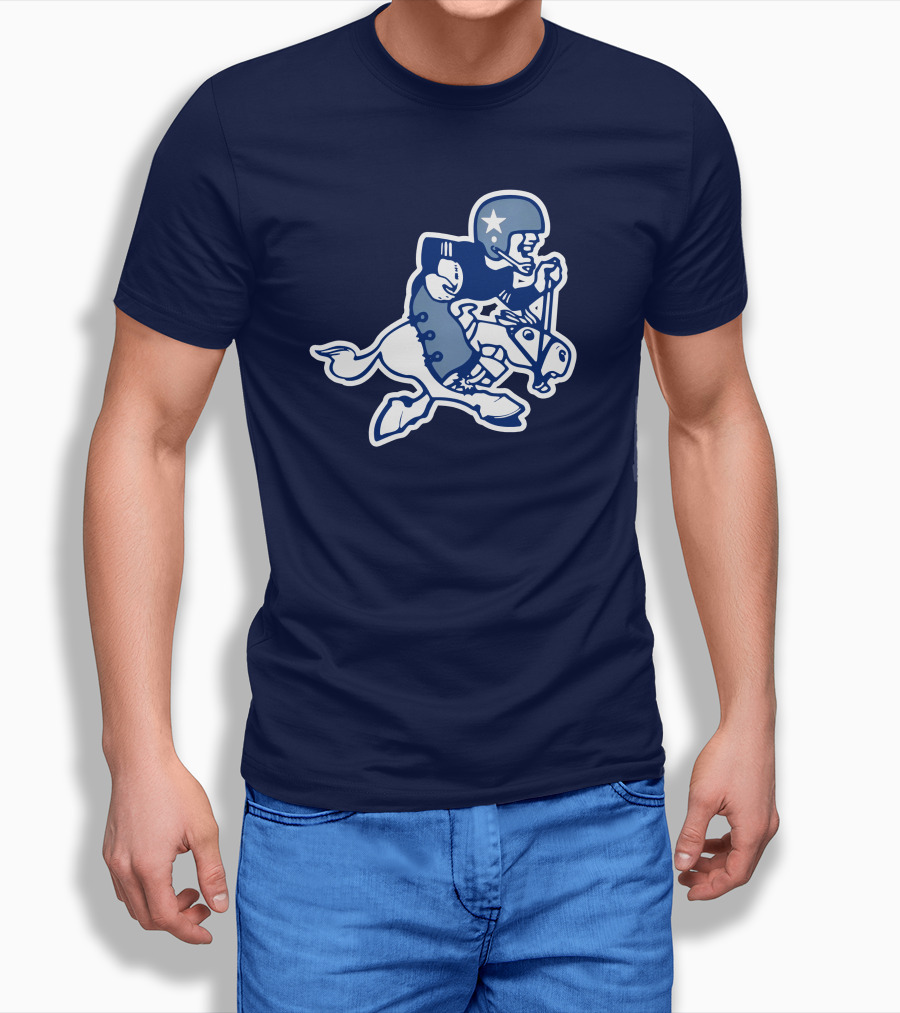 Dallas Cowboys Classic Throwback Fleece NFL Vintage Iconic Logo Navy Blue T-Shirt