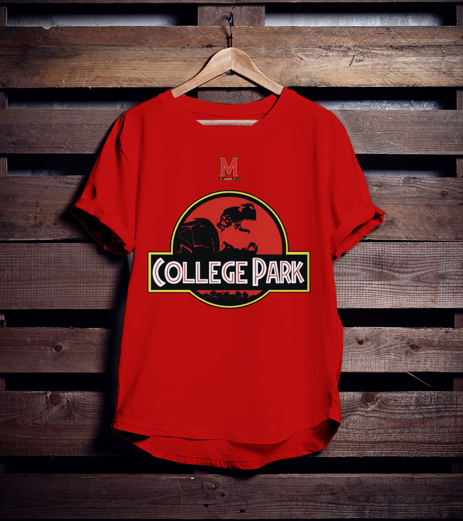Maryland Terrapins Jurassic Park Inspired College Park T-Shirt