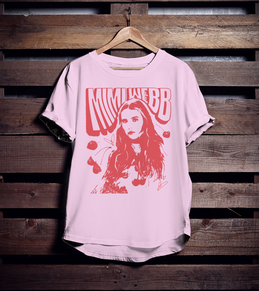 Mimi Webb Cherry Photo With Hand-Drawn Heart And Cherries T-Shirt