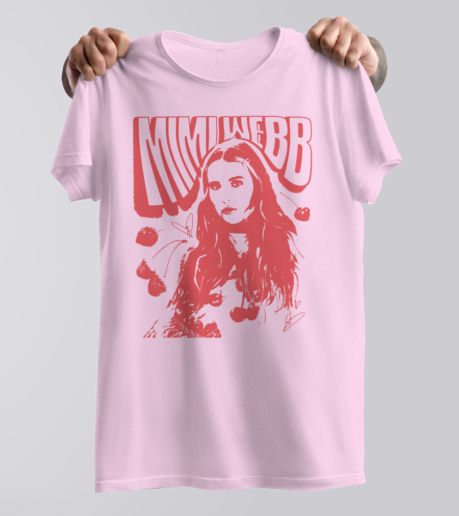 Mimi Webb Cherry Photo With Hand-Drawn Heart And Cherries T-Shirt