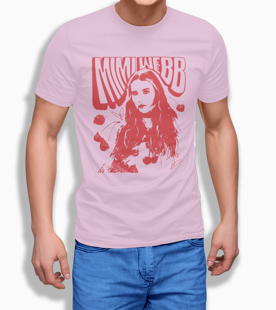 Mimi Webb Cherry Photo With Hand-Drawn Heart And Cherries T-Shirt