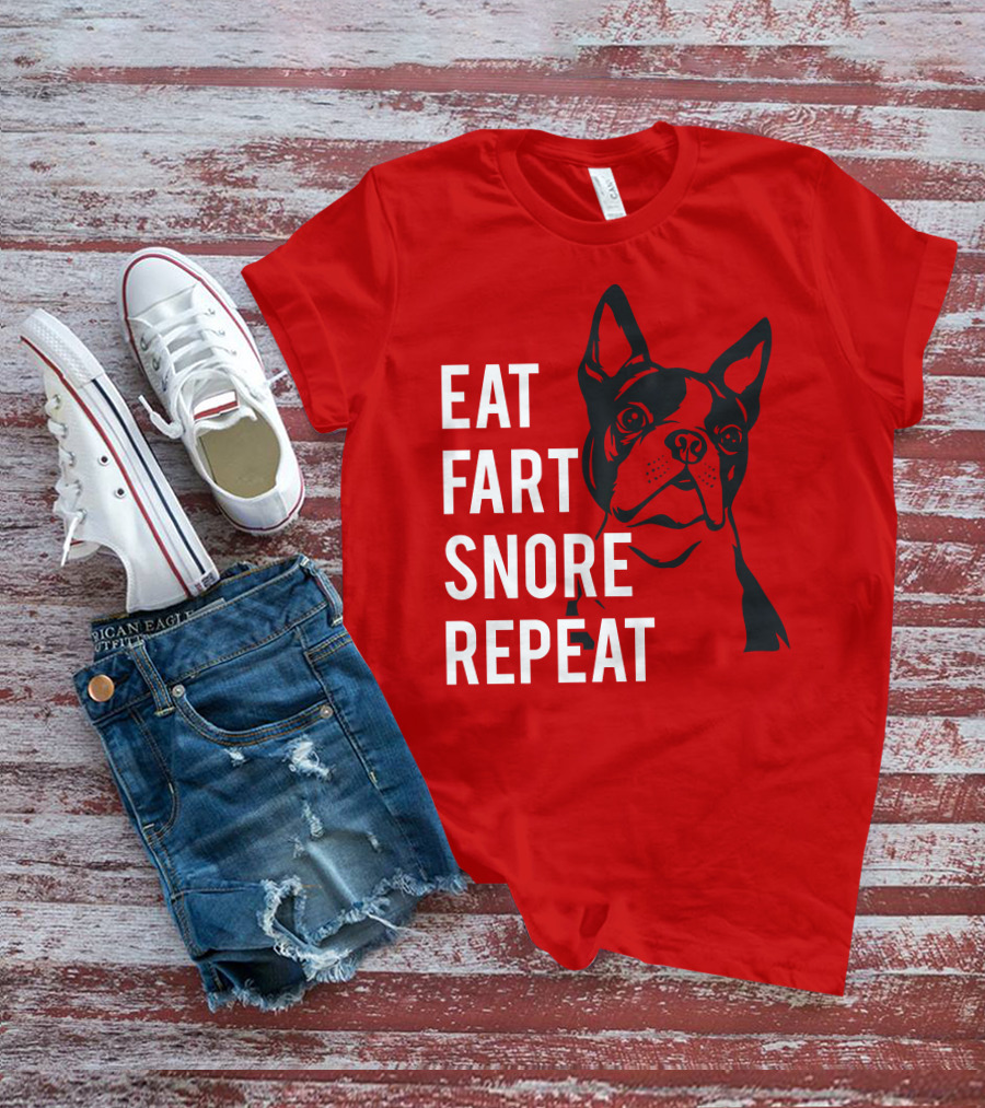 EAT FART SNORE REPEAT Bulldog T-Shirt