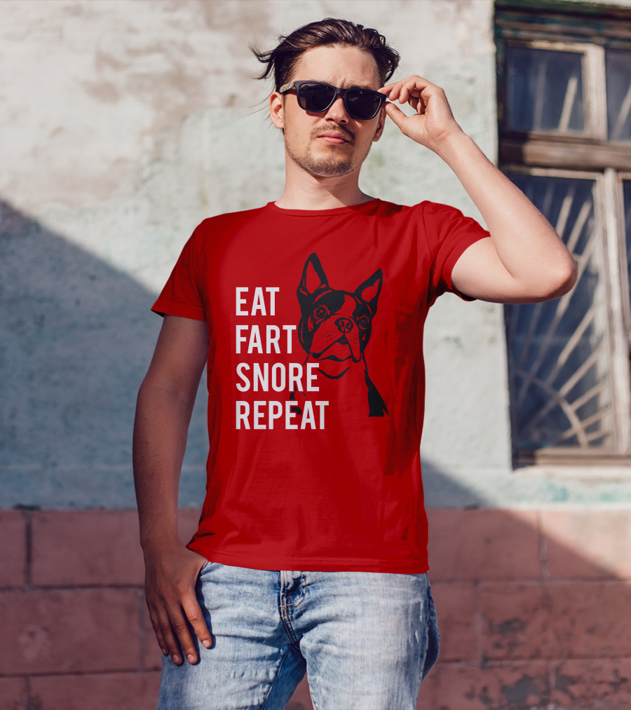 EAT FART SNORE REPEAT Bulldog T-Shirt