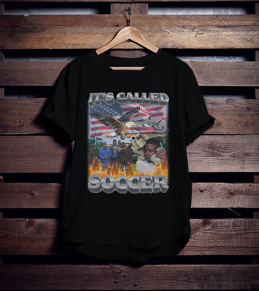 It's Called Soccer Swag Stimulus American Flag Eagle Money Flames T-Shirt