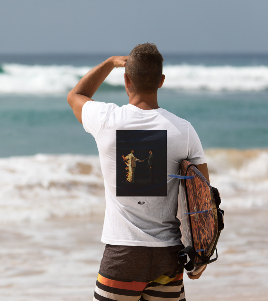 Boston Celtics 18/19 Jayson Tatum Jaylen Brown Handshake Fire T-Shirt