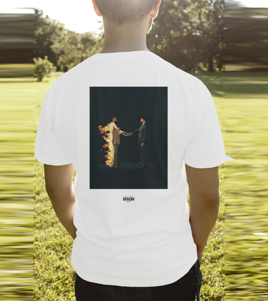 Boston Celtics 18/19 Jayson Tatum Jaylen Brown Handshake Fire T-Shirt