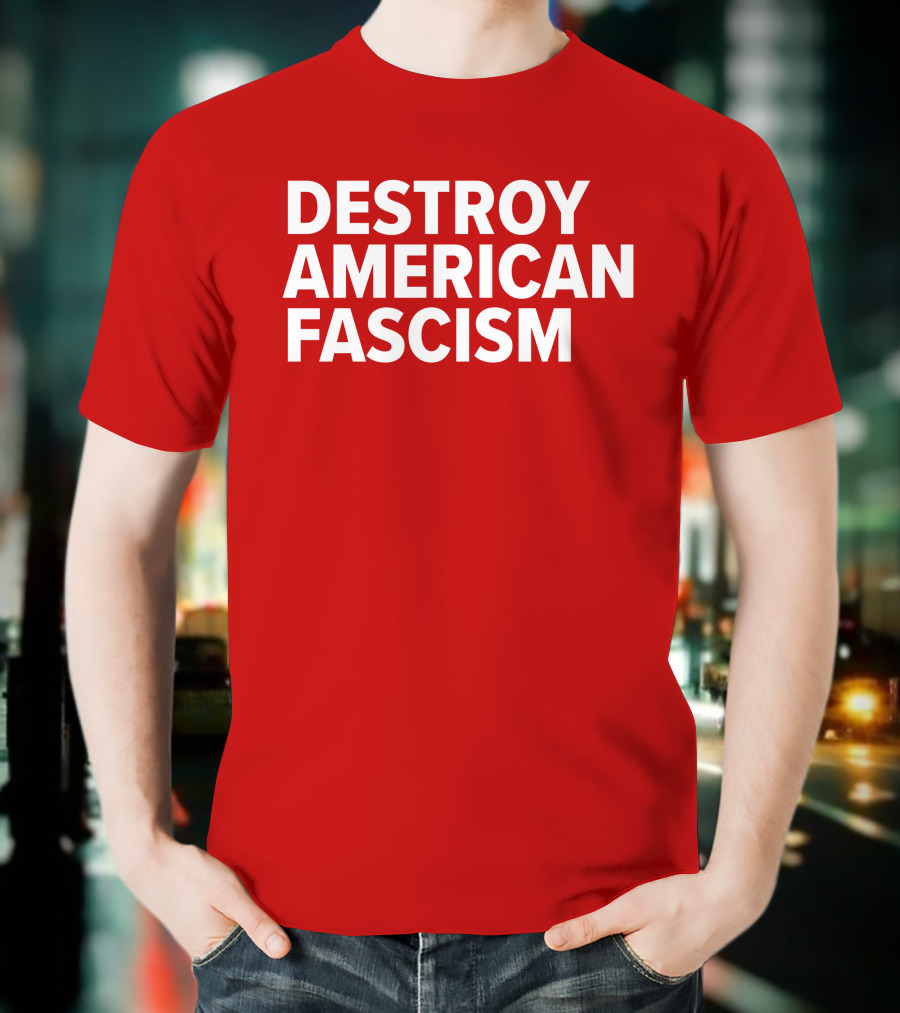 Tom Morello Store Destroy American Fascism Red T-Shirt