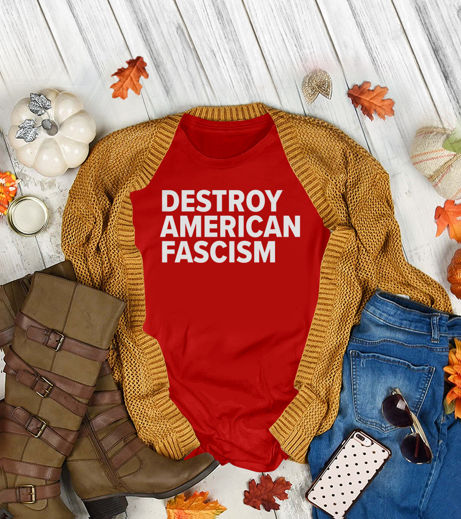 Tom Morello Store Destroy American Fascism Red T-Shirt