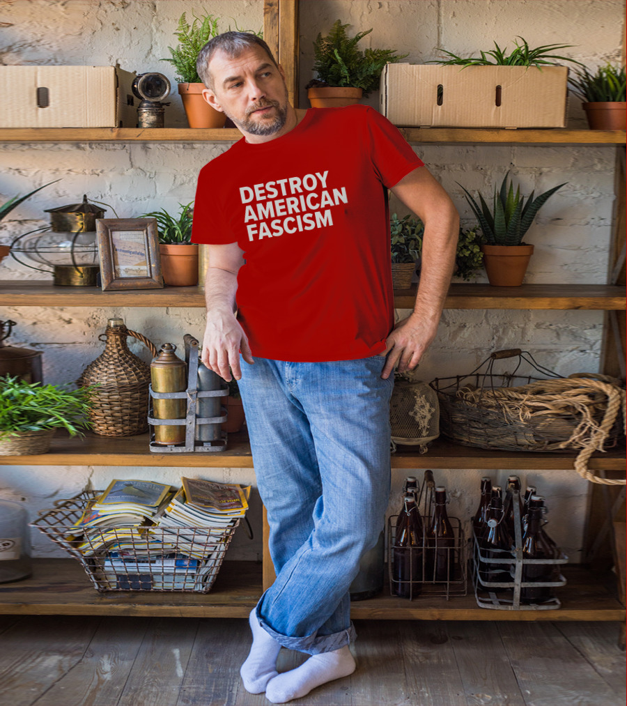 Tom Morello Store Destroy American Fascism Red T-Shirt