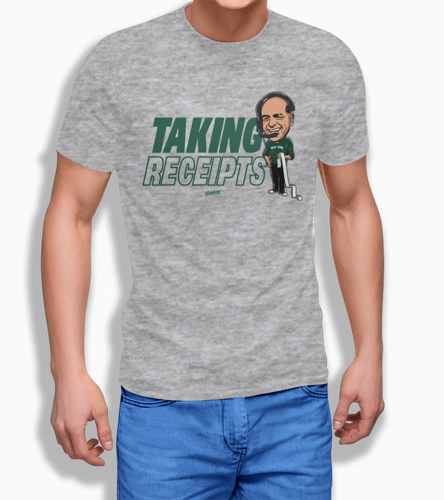 Taking Receipts New York Football Fans Sack Studios T-Shirt