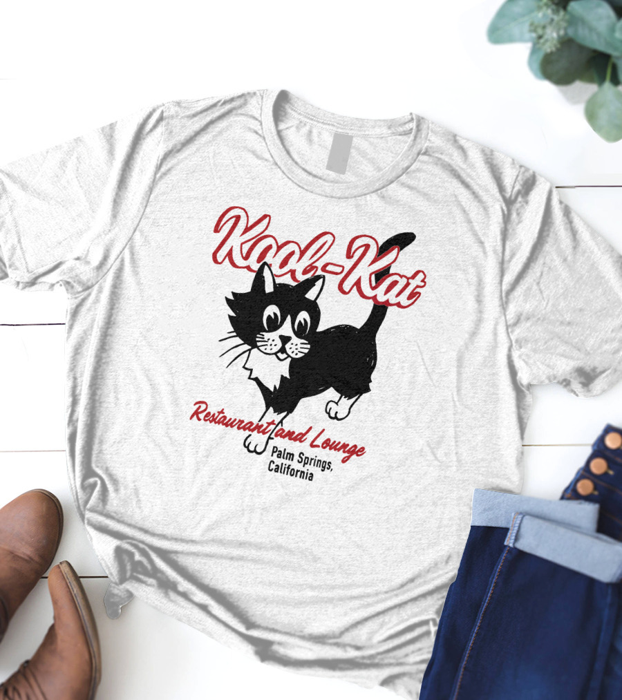 Kool-Kat Restaurant And Lounge Palm Springs California Playful Cat T-Shirt