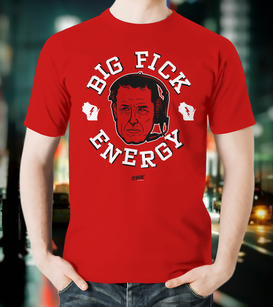 Big Fick Energy Smack Apparel Headset Illustration On Red T-Shirt