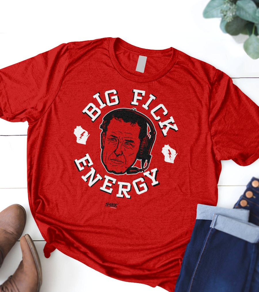 Big Fick Energy Smack Apparel Headset Illustration On Red T-Shirt