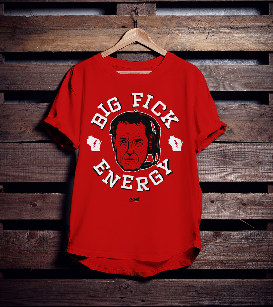 Big Fick Energy Smack Apparel Headset Illustration On Red T-Shirt