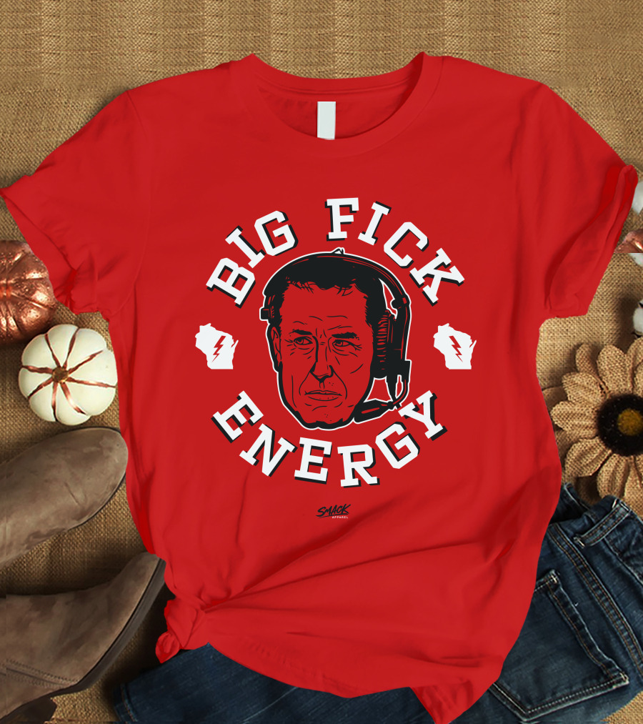 Big Fick Energy Smack Apparel Headset Illustration On Red T-Shirt