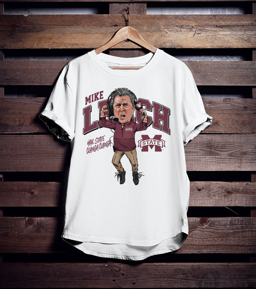 Mike Leach Hail State Clanga Clanga Mississippi State Coach T-Shirt