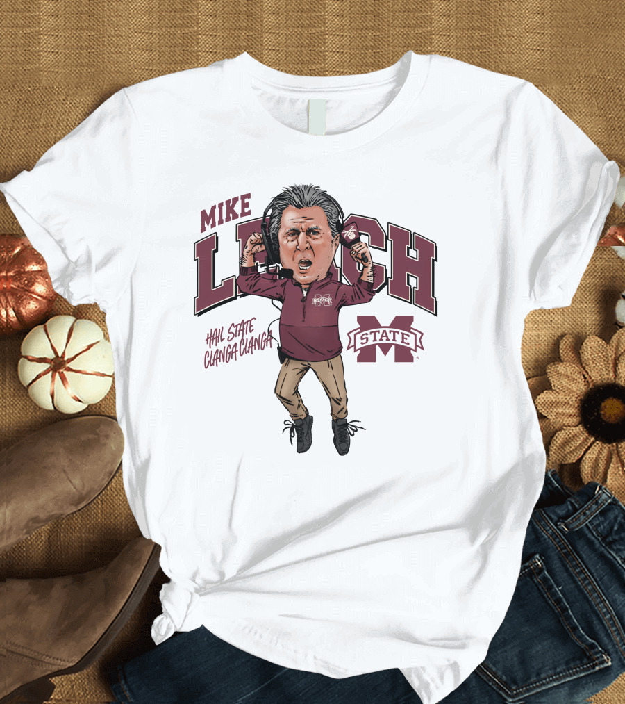 Mike Leach Hail State Clanga Clanga Mississippi State Coach T-Shirt