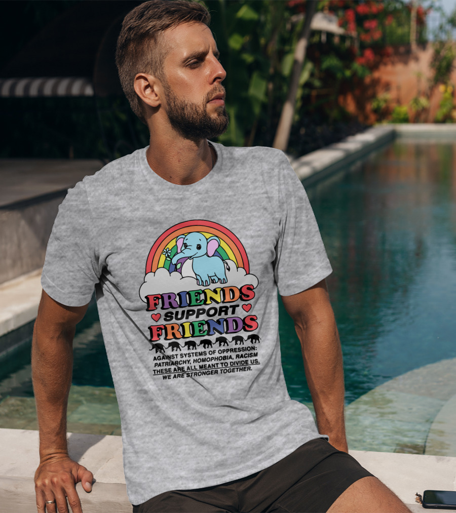 Friends Support Friends Against Systems Of Oppression Patriarchy Homophobia Racism We Are Stronger Together T-Shirt