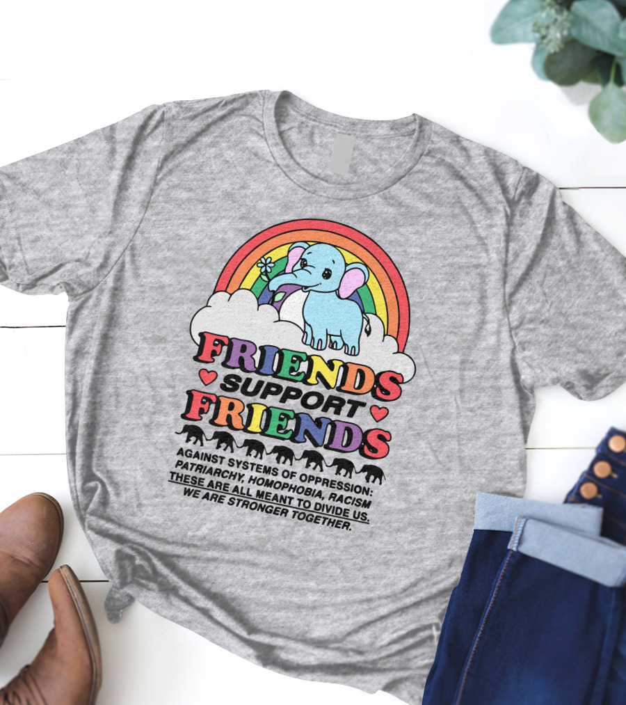 Friends Support Friends Against Systems Of Oppression Patriarchy Homophobia Racism We Are Stronger Together T-Shirt