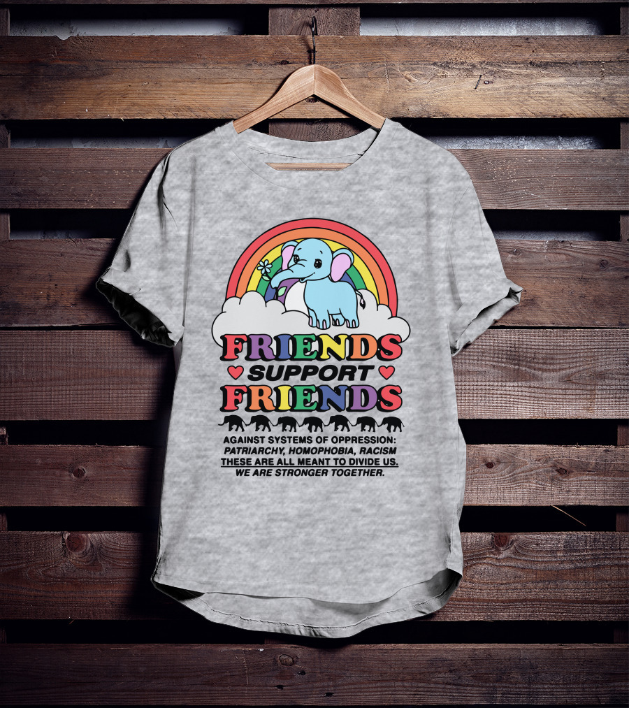 Friends Support Friends Against Systems Of Oppression Patriarchy Homophobia Racism We Are Stronger Together T-Shirt