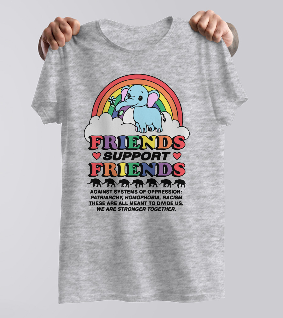 Friends Support Friends Against Systems Of Oppression Patriarchy Homophobia Racism We Are Stronger Together T-Shirt