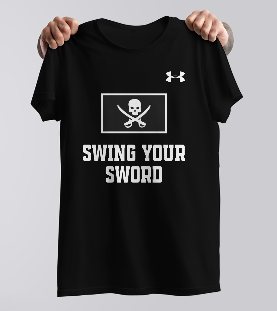 Joey Mcguire Swing Your Sword Coach Leach Skull Crossed Swords Under Armour T-Shirt