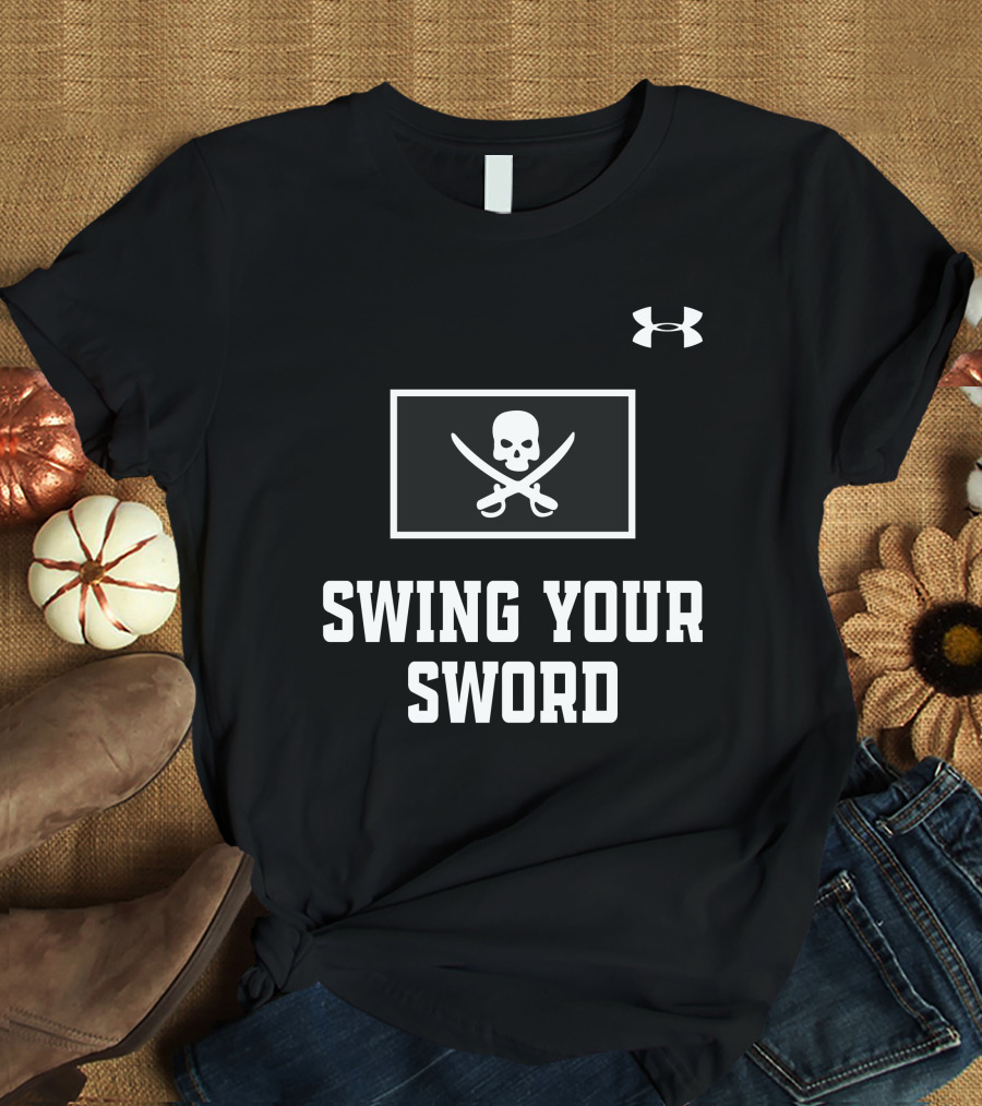 Joey Mcguire Swing Your Sword Coach Leach Skull Crossed Swords Under Armour T-Shirt