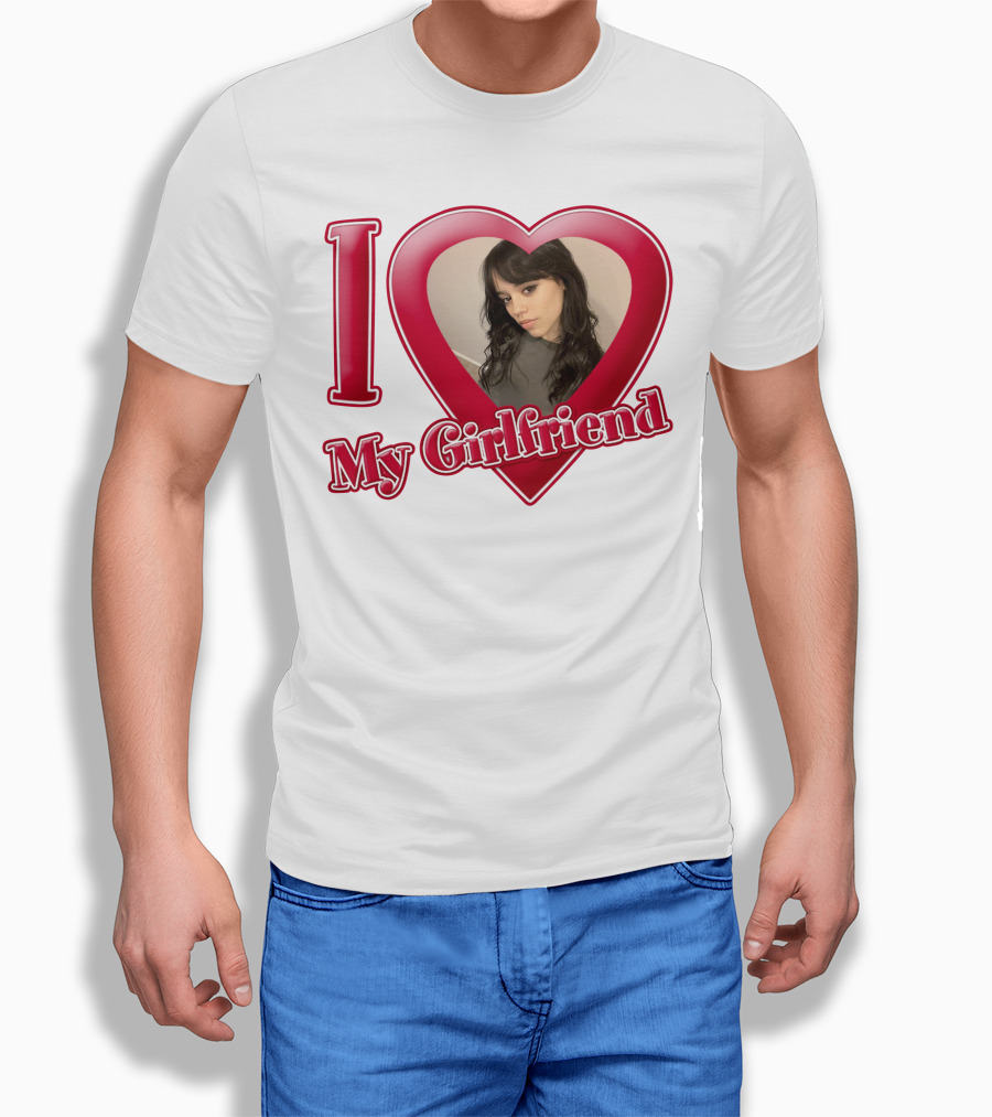 I Love My Girlfriend Jenna Ortega Heart Photo T-Shirt
