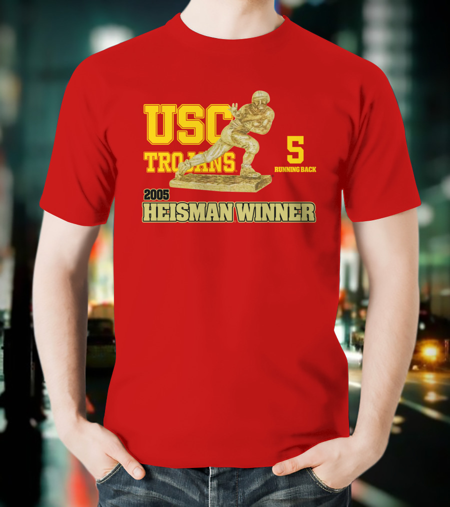 USC Trojans 5 Running Back 2005 Heisman Winner Football Achievement T-Shirt