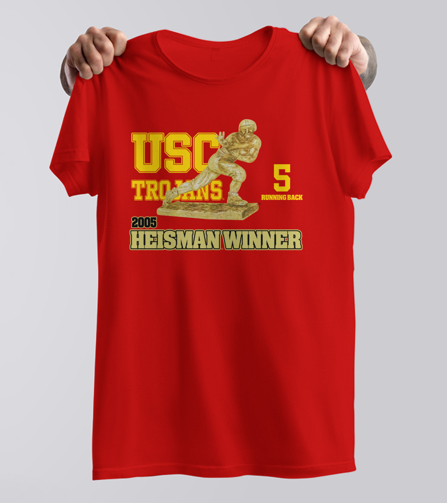 USC Trojans 5 Running Back 2005 Heisman Winner Football Achievement T-Shirt
