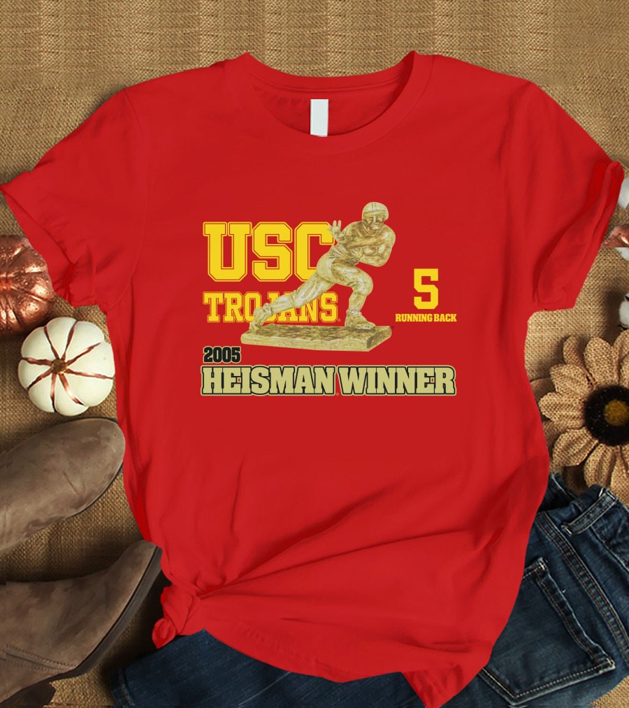USC Trojans 5 Running Back 2005 Heisman Winner Football Achievement T-Shirt