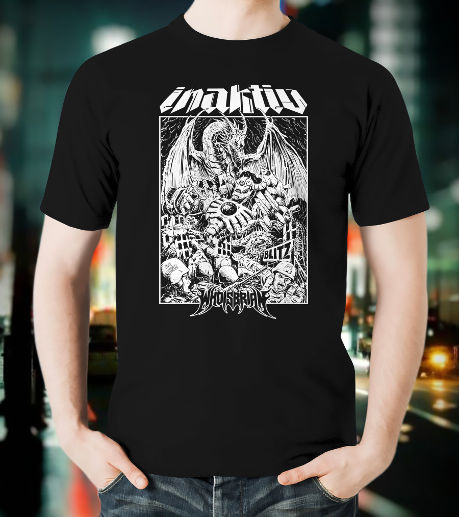 Inaktiv Whoisbrian Blitz Dragon Robot Battle Scene T-Shirt