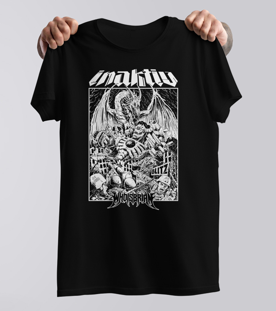 Inaktiv Whoisbrian Blitz Dragon Robot Battle Scene T-Shirt