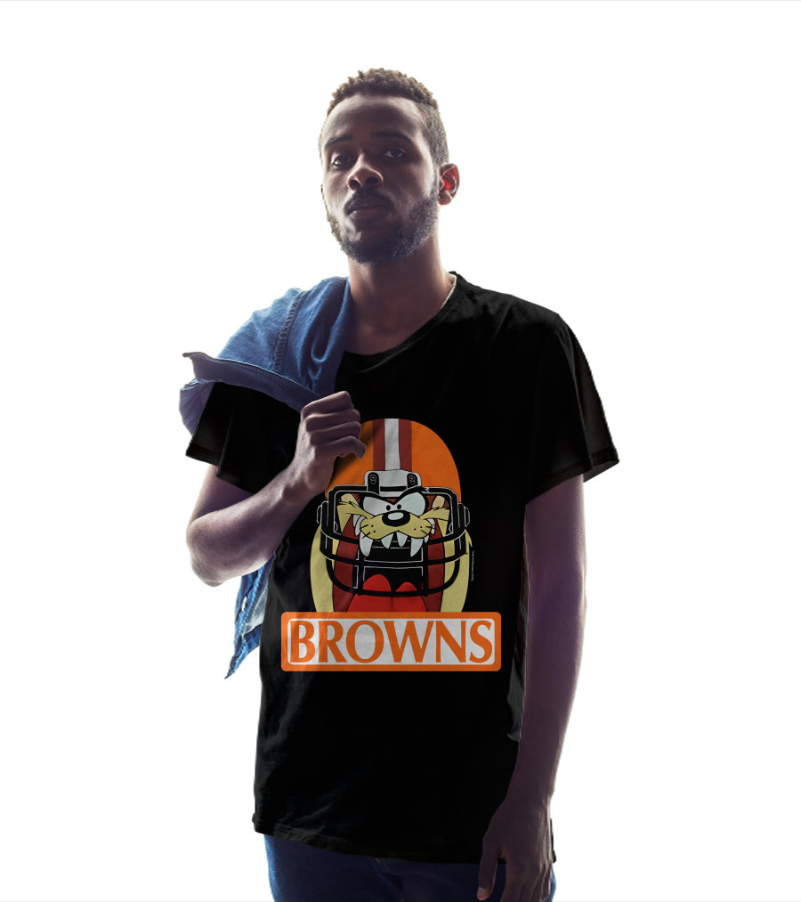 Browns 1993 Cleveland Warner Bros Tazmanian Devil Helmet T-Shirt