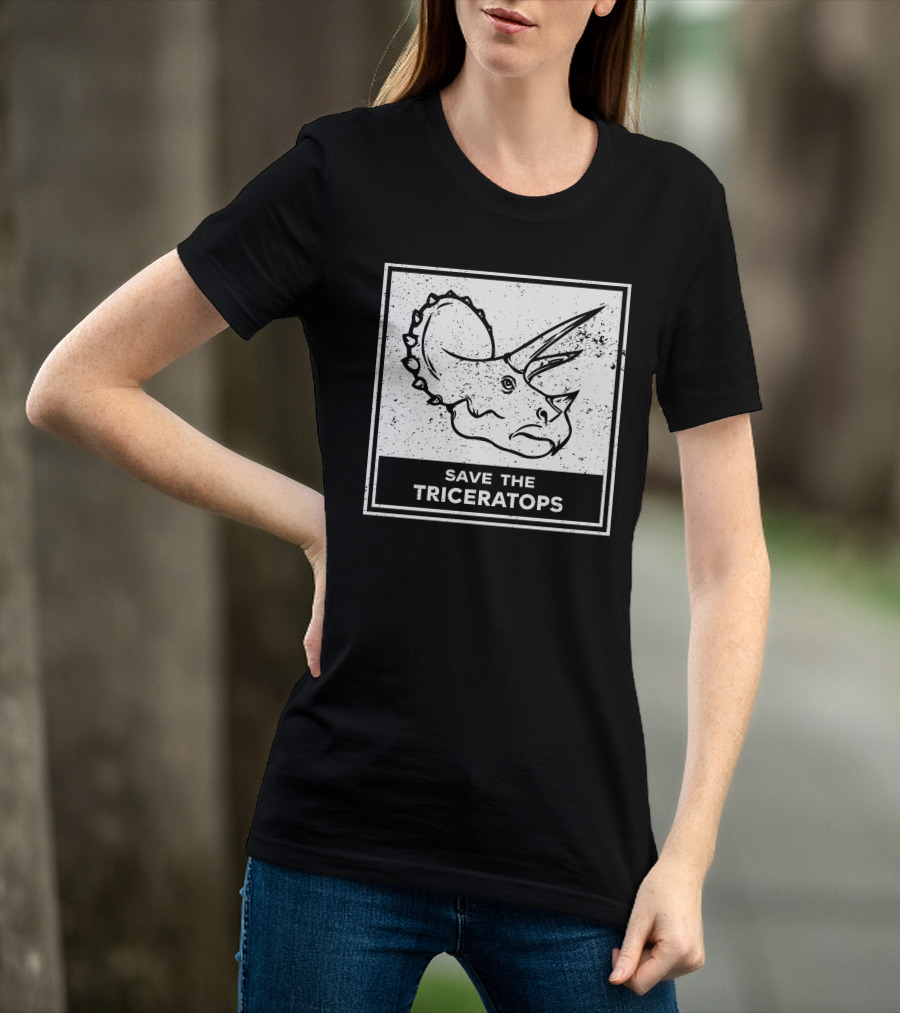 Save The Triceratops Dinosaur Awareness T-Shirt