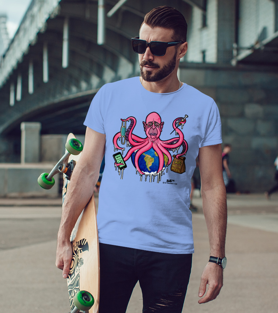 Schwabtopus Earth Bio Check Mask Happy Meal Dripping Syringe T-Shirt