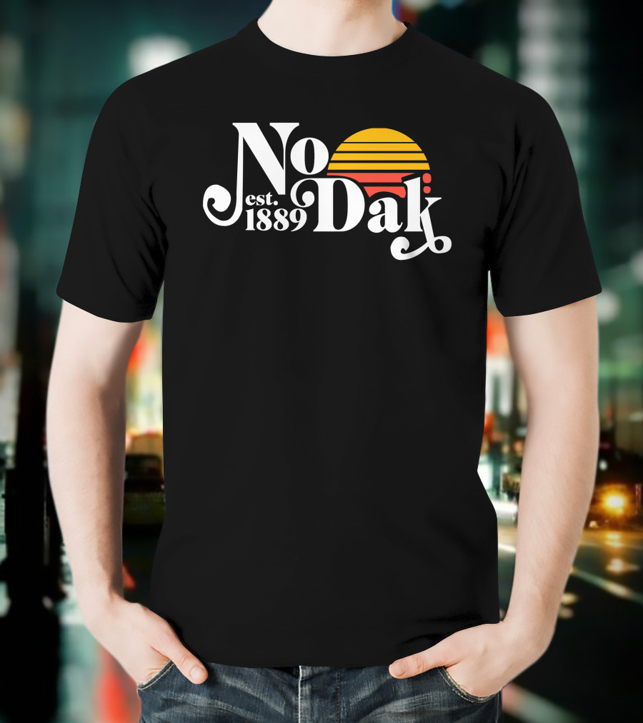 No Dak Est 1889 Retro Sunset T-Shirt