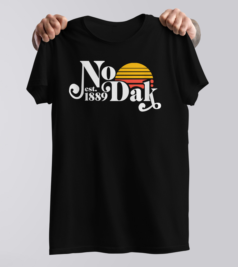 No Dak Est 1889 Retro Sunset T-Shirt
