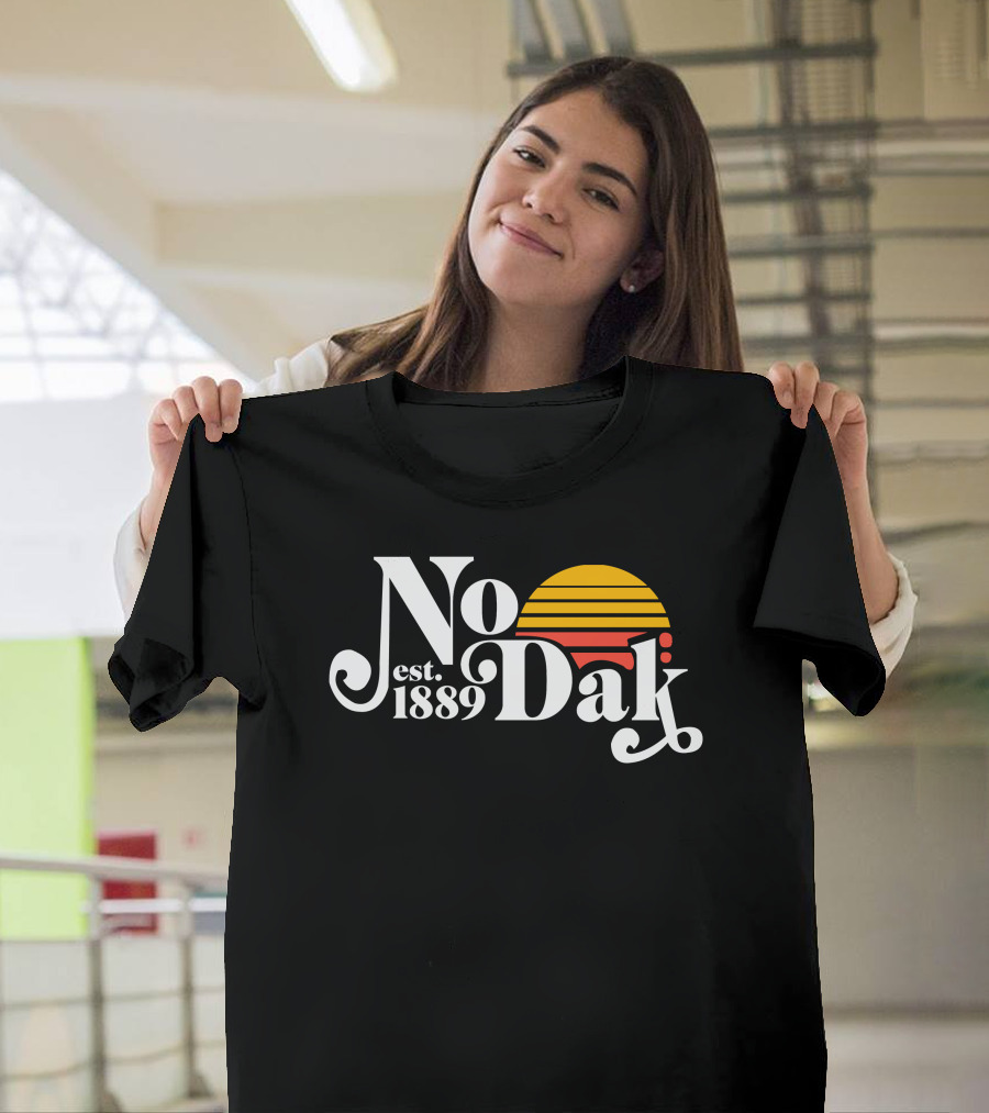No Dak Est 1889 Retro Sunset T-Shirt