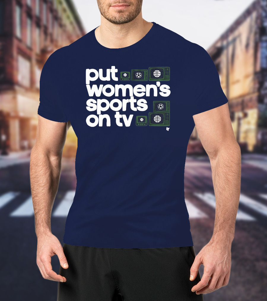Put Women's Sports On TV Vintage Television T-Shirt