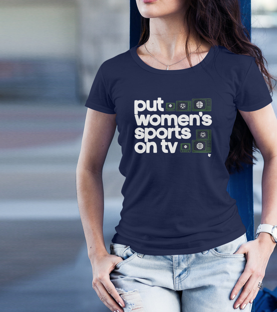 Put Women's Sports On TV Vintage Television T-Shirt